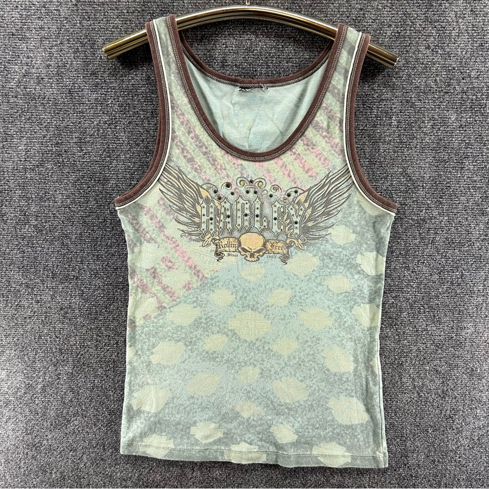 Harley-Davidson Tank Top Womens Small Skull Biker Durango, Colorado Embellished